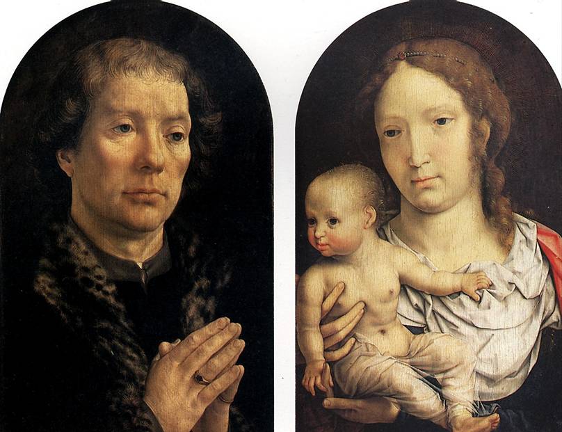 ГОССАРТ ЯН, ПРОЗВАННЫЙ МАБЮЗЕ Диптих Каронделе: Ян Каронделе (слева) и Мадонна с младенцем (справа), 1517