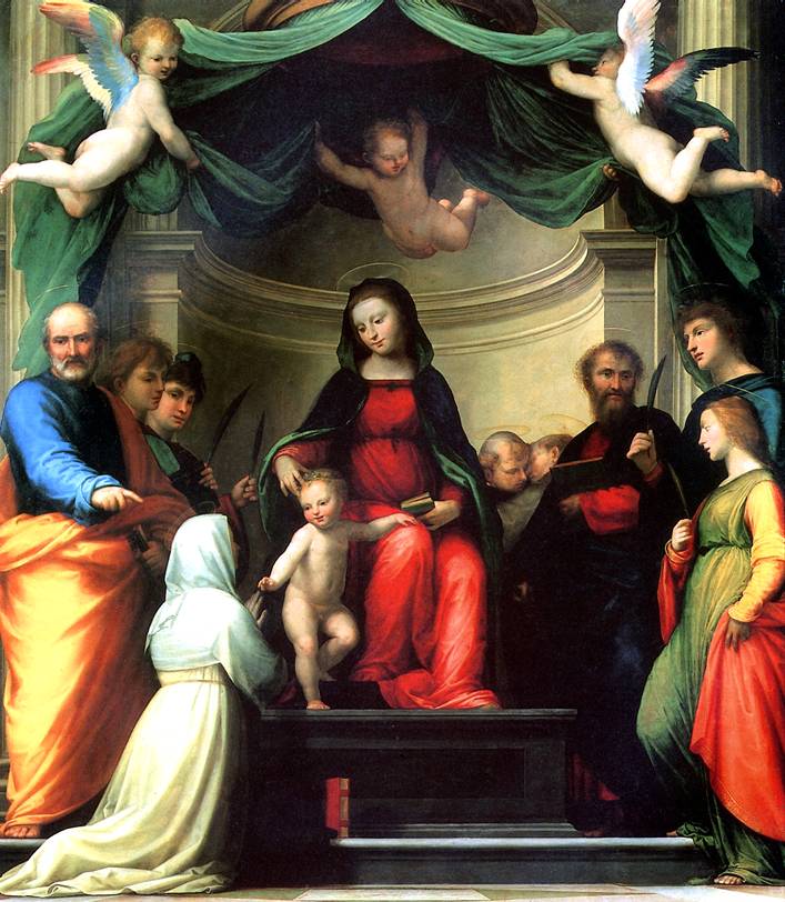 ФРА БАРТОЛОМЕО Мистическое обручение св. Екатерины Сиенской в присутствии святых, 1511